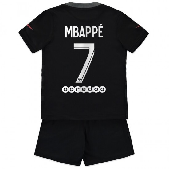 Camisola Paris Saint-Germain Kylian Mbappé 7 Criança Equipamento Terceiro 2021-2022 Manga Curta